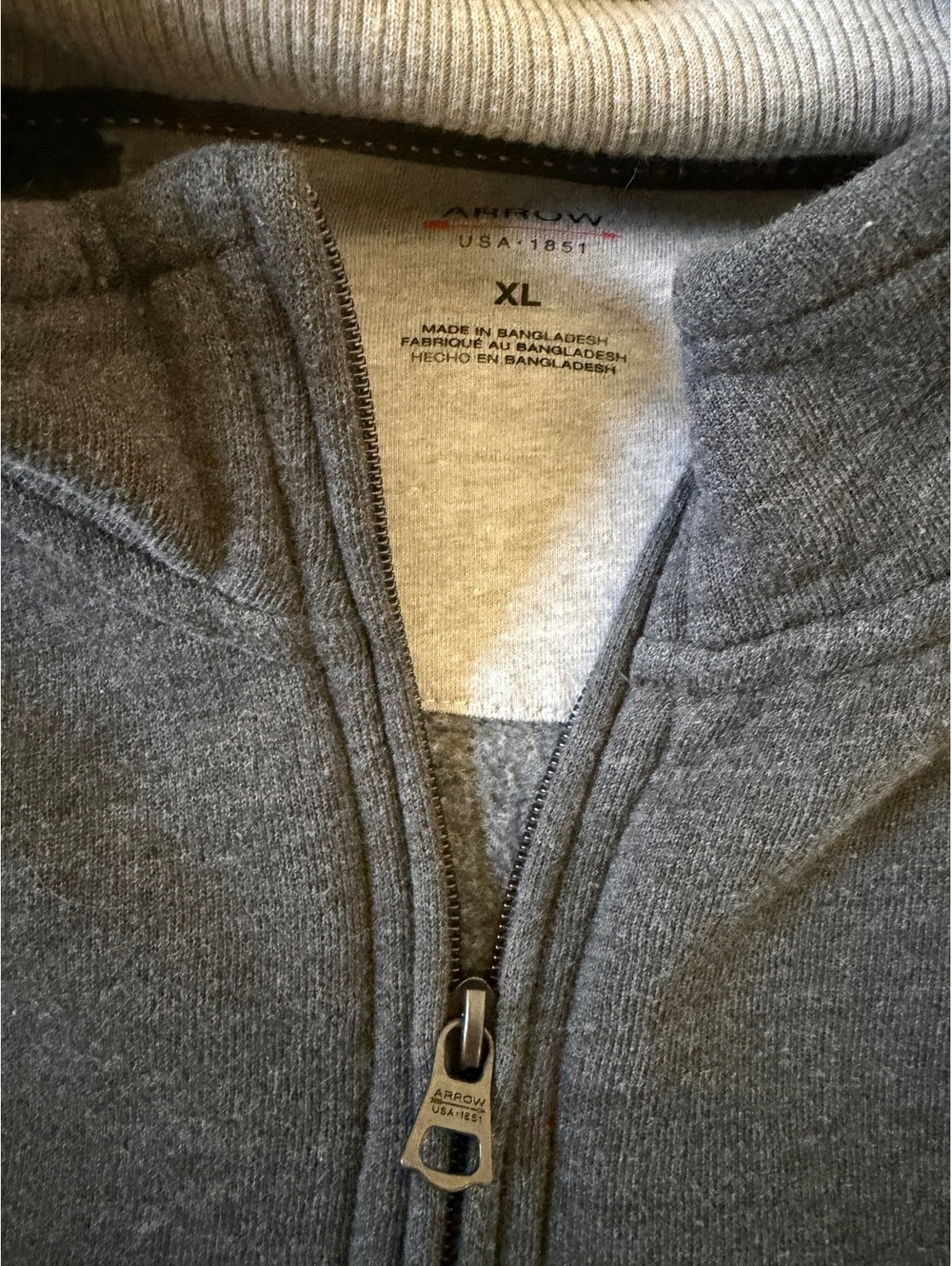 Gray quarter zip pullover sweatshirt XL